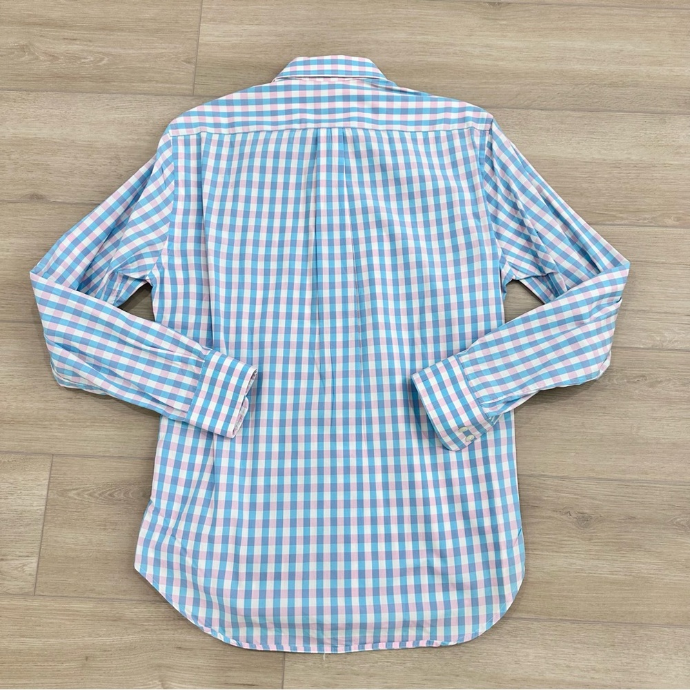 Gitman Bros Men’s Collared Button Down Blue Pink … - image 3